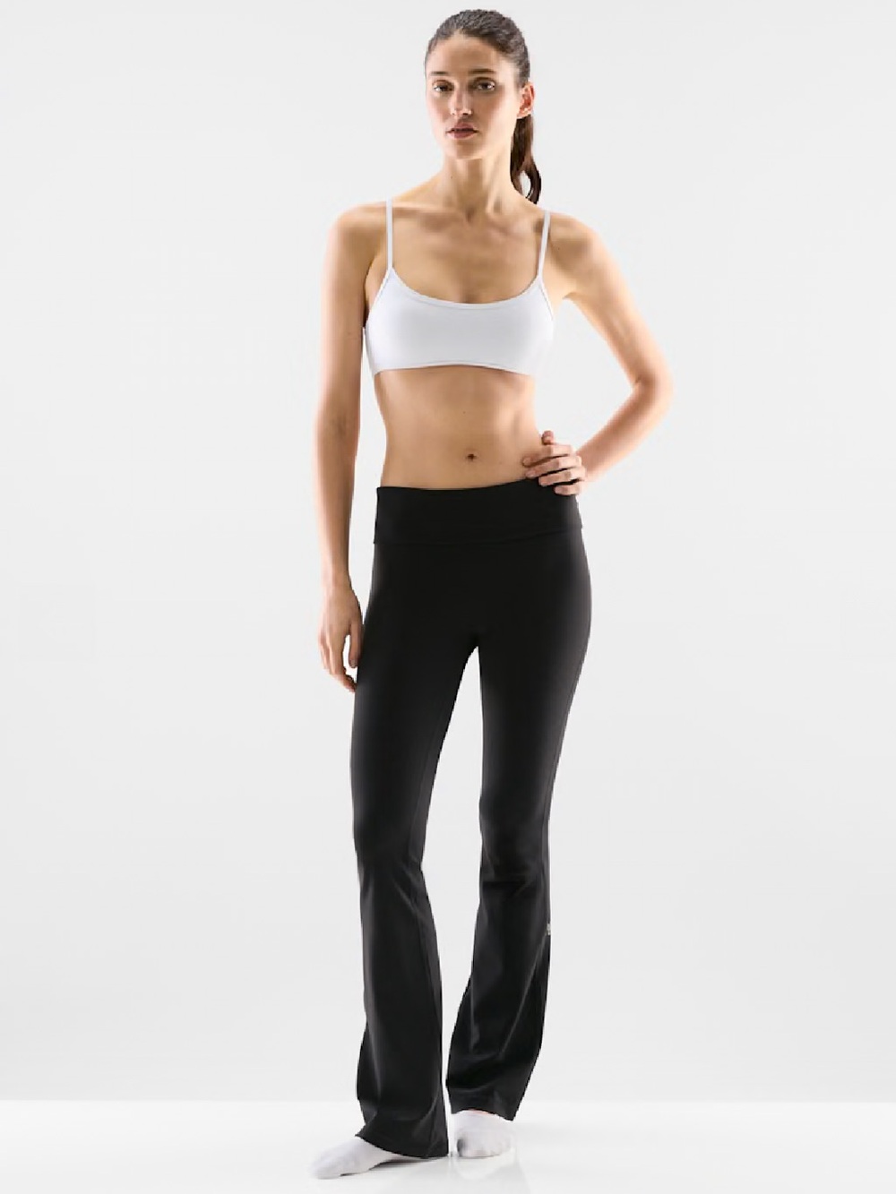 Aritzia Golden Butter Foldover Flare Leggings
